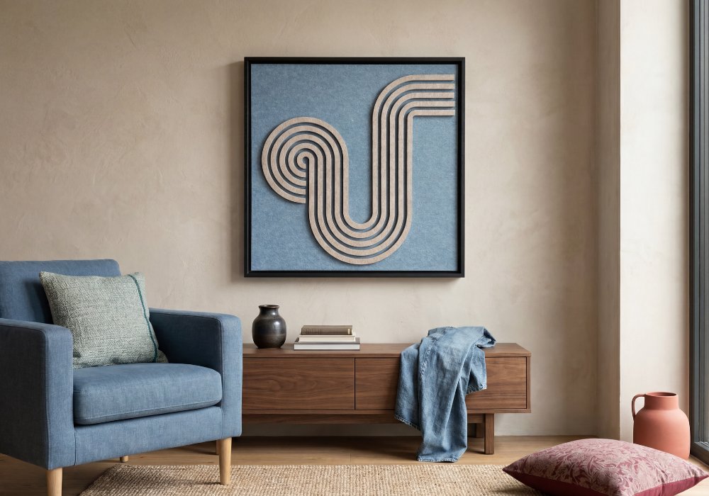 PET vilt schilderij aan muur